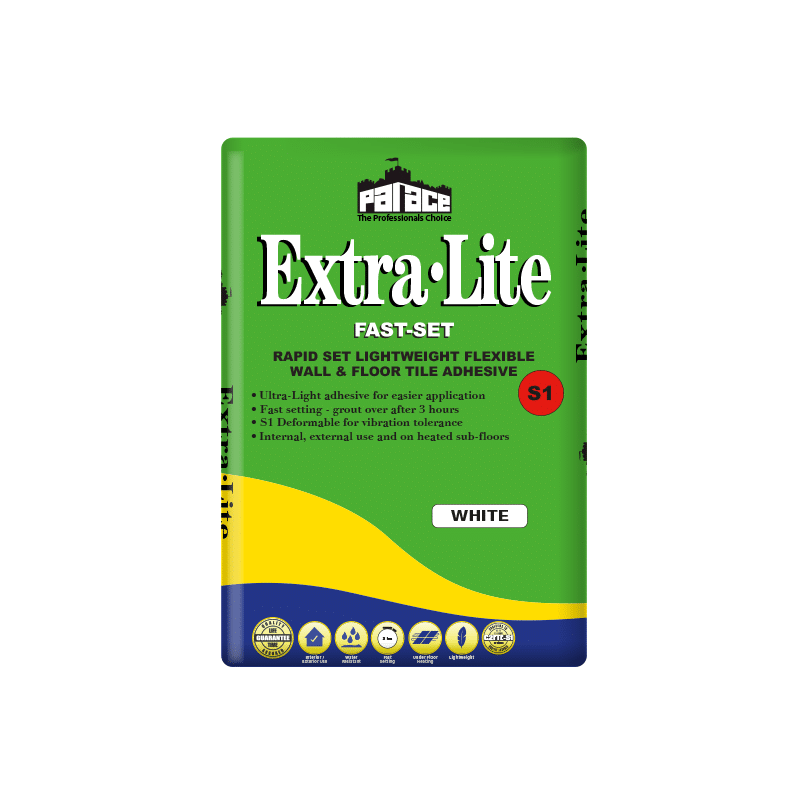 Palace Extra-Lite Fast Set | Ultra-lightweight, Thin & Thick-bed, Flexible Tile Adhesive