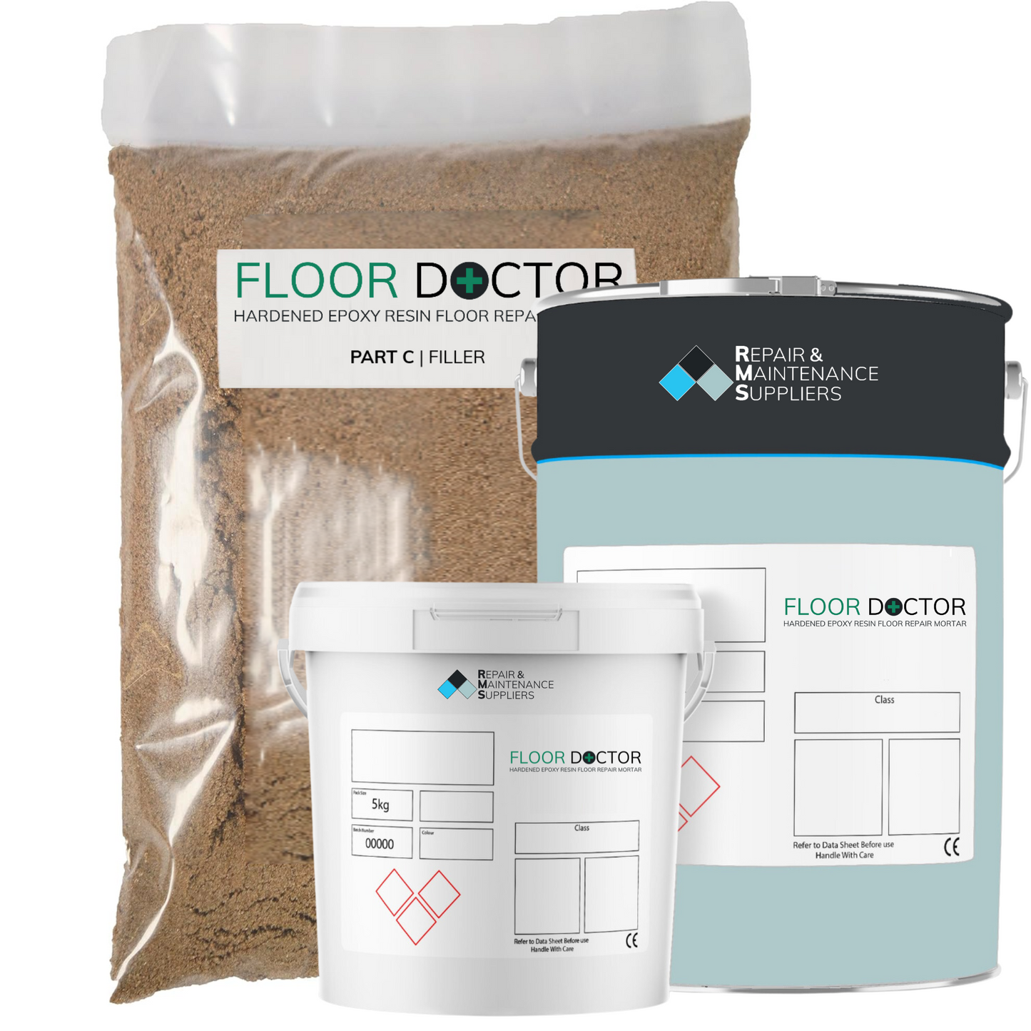 Floor Doctor | 3 Pack Epoxy Resin Repair Mortar for Concrete Floors