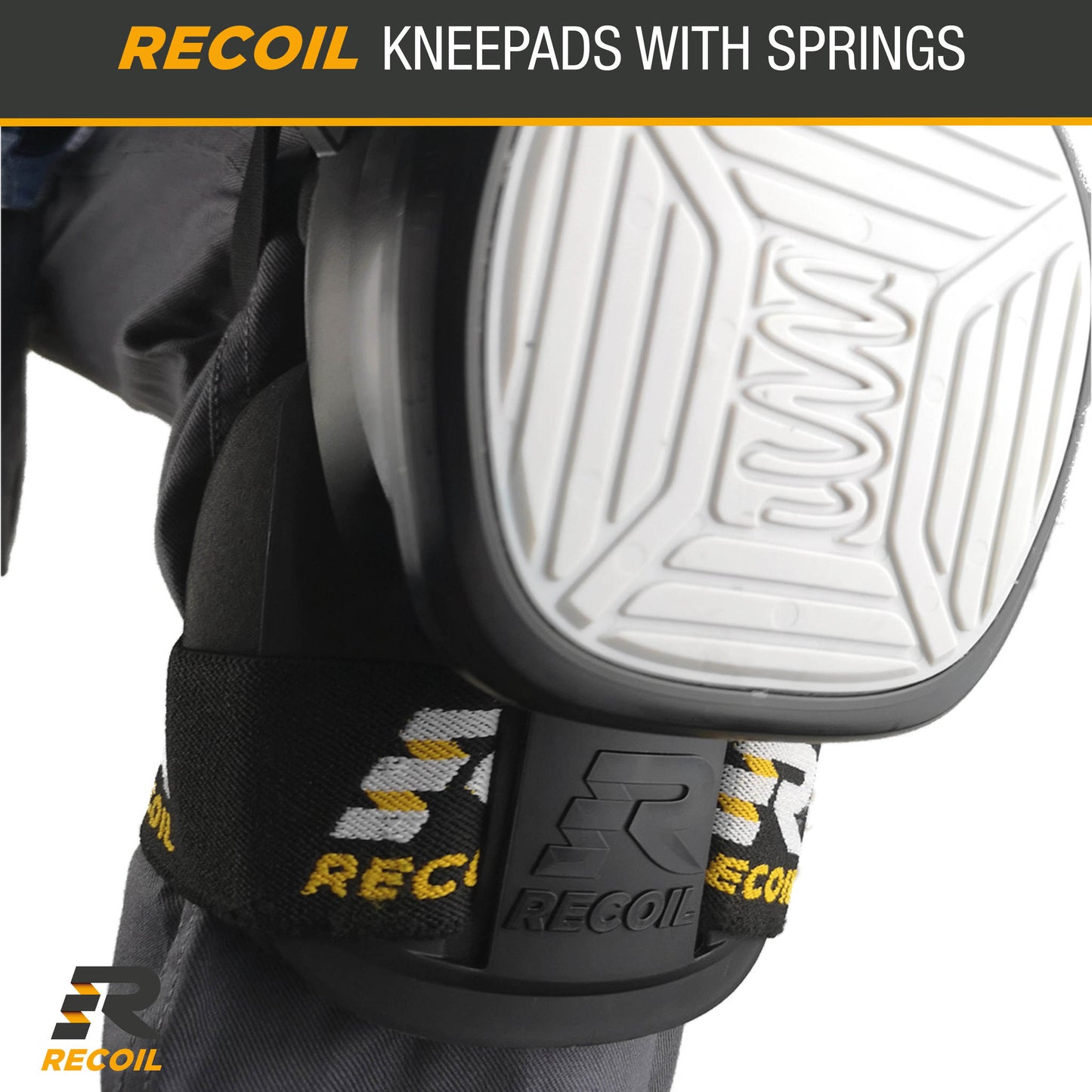 Recoil Heavy Duty Premium Comfort Knee Pads | Spring Loaded System