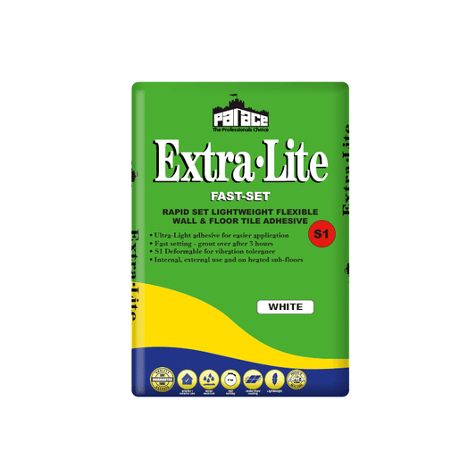 Palace Extra-Lite Fast Set |  Ultra-lightweight, Thin & Thick-bed, Flexible Tile Adhesive