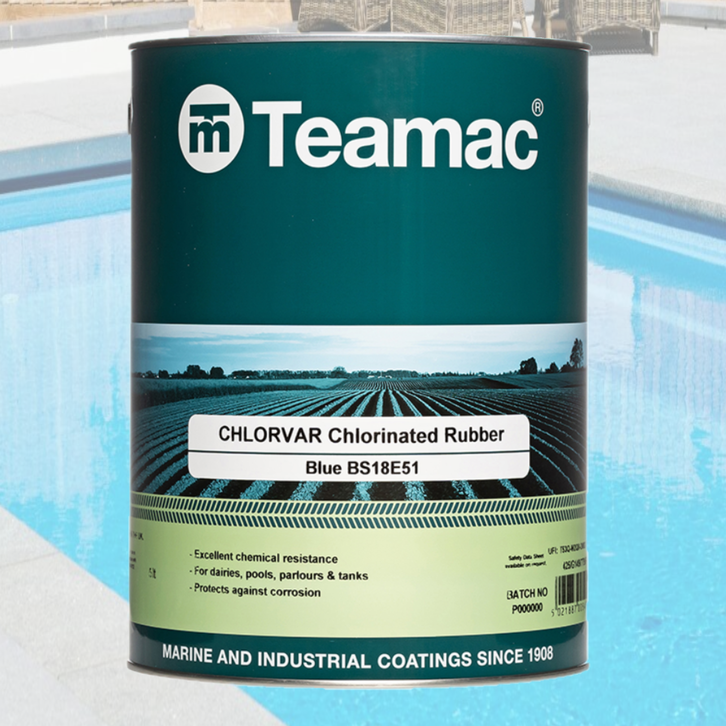 Teamac Chlorvar Chlorinated Rubber Paint | Ideal for Swimming Pools