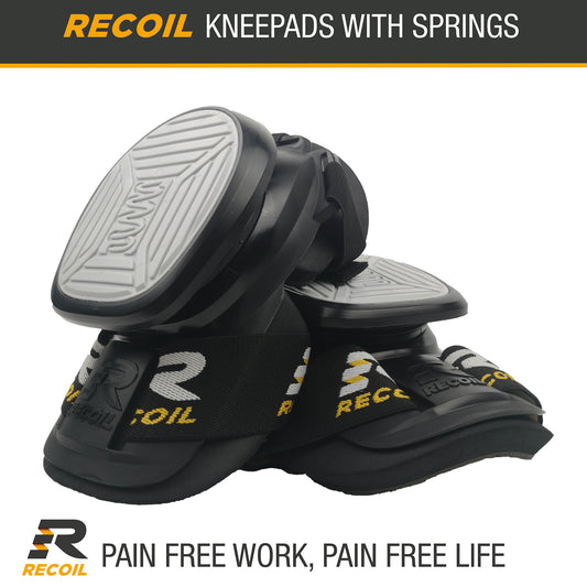 Recoil Heavy Duty Premium Comfort Knee Pads | Spring Loaded System