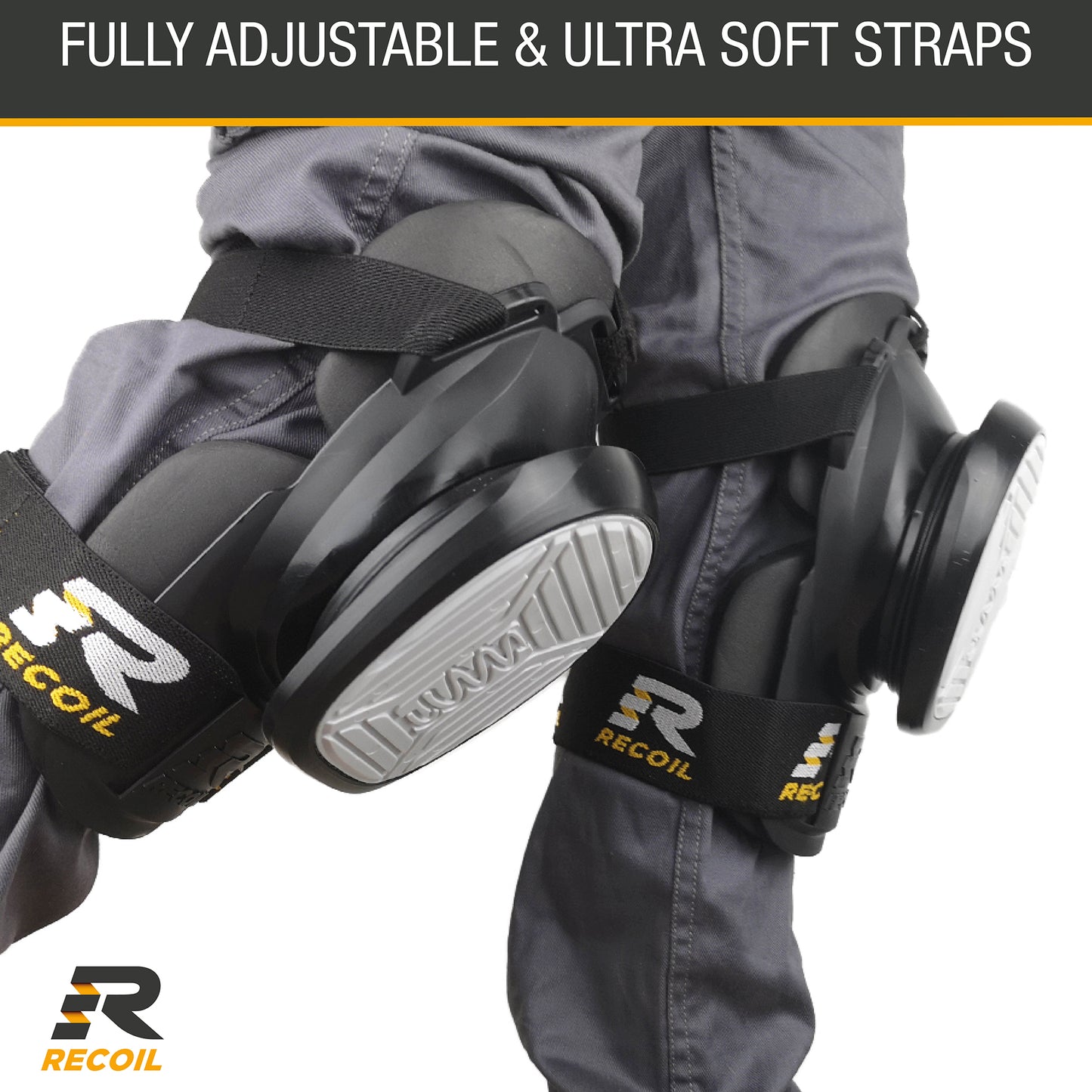 Recoil Heavy Duty Premium Comfort Knee Pads | Spring Loaded System