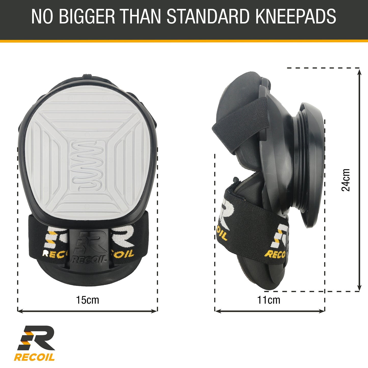Recoil Heavy Duty Premium Comfort Knee Pads | Spring Loaded System