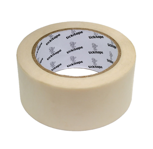 Tickitape High Quality Contractor Crepe 2" Masking Tape - 50M Rolls